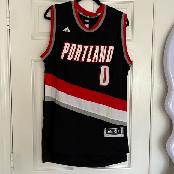 Men’s longline Portland trailblazers Damian Lillard adidas jersey - Picture 1 of 4